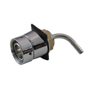 Draft Tower Shank Assembly With Elbow - Full Stainless, 1-7/8" with 3/16" bore & elbow, Chrome Coupl
