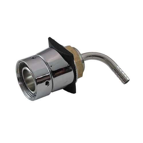 Draft Tower Shank Assembly With Elbow - Full Stainless, 1-7/8" with 3/16" bore & elbow, Chrome Coupl
